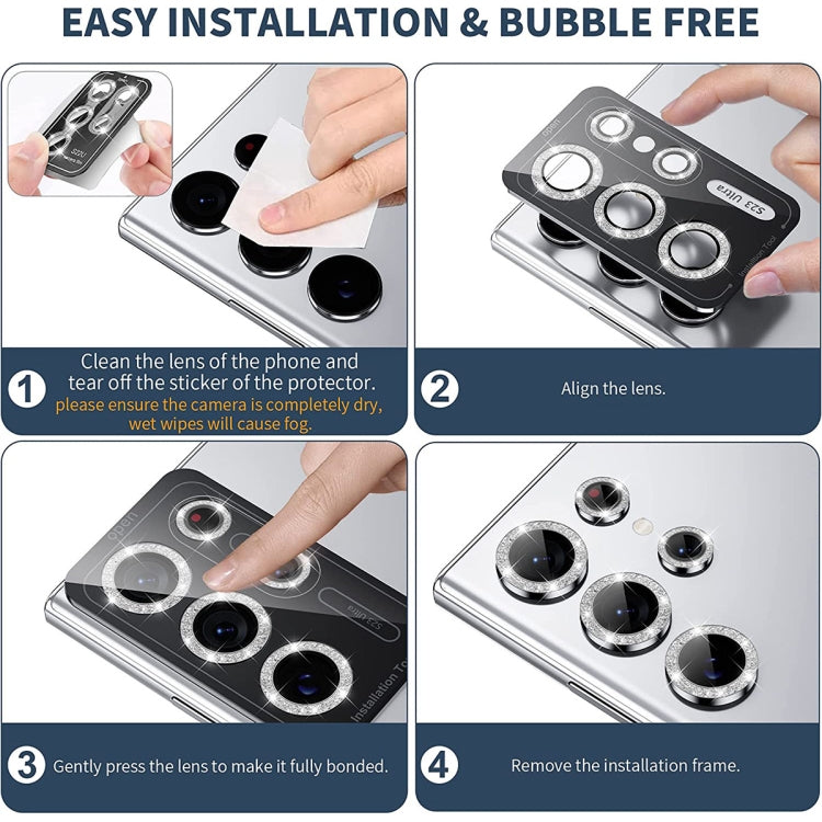 For Samsung Galaxy S24 Ultra 5G ENKAY Hat-Prince 9H Rear Camera Lens Glitter Aluminium Alloy Tempered Glass Film(Yellow) - HoMEdemic™ 