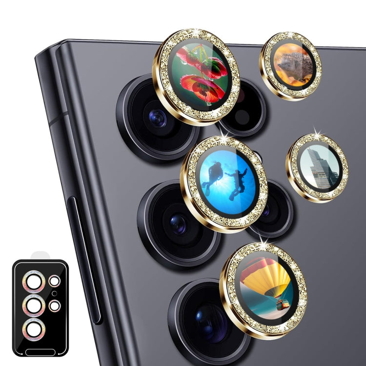 For Samsung Galaxy S24 Ultra 5G ENKAY Hat-Prince AR 9H Rear Lens Glitter Aluminium Alloy Tempered Glass Film(Golden) - HoMEdemic™ 