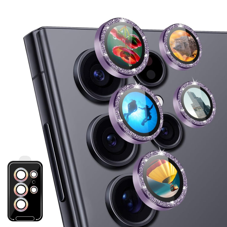 For Samsung Galaxy S24 Ultra 5G ENKAY Hat-Prince AR 9H Rear Lens Glitter Aluminium Alloy Tempered Glass Film(Purple) - HoMEdemic™ 