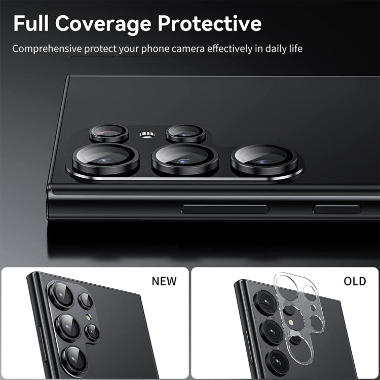 For Samsung Galaxy S24 Ultra 5G ENKAY Hat-Prince AR Aluminium Alloy Tempered Glass Camera Lens Film(Black) - HoMEdemic™ 