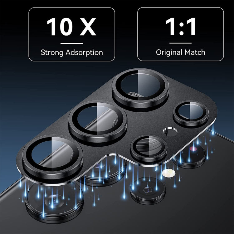 For Samsung Galaxy S24 Ultra 5G ENKAY Hat-Prince AR Aluminium Alloy Tempered Glass Camera Lens Film(Black) - HoMEdemic™ 