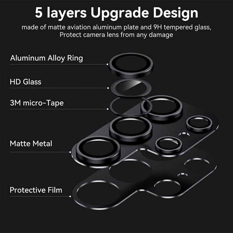 For Samsung Galaxy S24 Ultra 5G ENKAY Hat-Prince AR Aluminium Alloy Tempered Glass Camera Lens Film(Grey) - HoMEdemic™ 