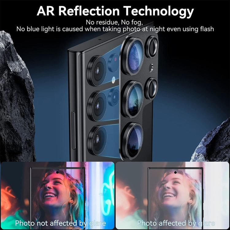 For Samsung Galaxy S24 Ultra 5G ENKAY Hat-Prince AR Aluminium Alloy Tempered Glass Camera Lens Film(Purple) - HoMEdemic™ 