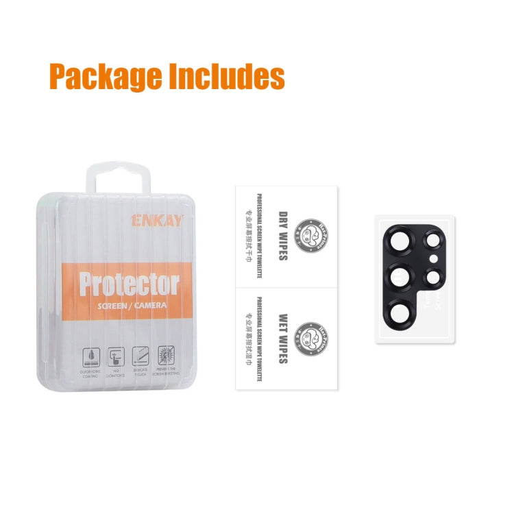 For Samsung Galaxy S24 Ultra 5G ENKAY Hat-Prince AR Aluminium Alloy Tempered Glass Camera Lens Film(Silver) - HoMEdemic™ 