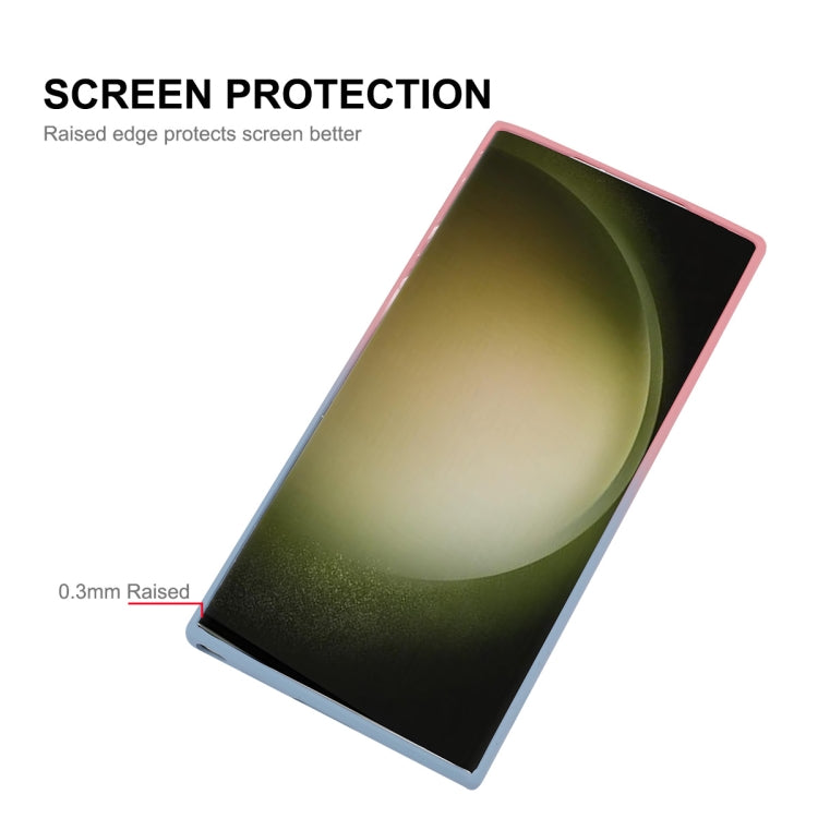 For Samsung Galaxy S24 Ultra 5G ENKAY Hat-Prince MagSafe Rainbow Gradient Silicone Phone Case with Lens Film(Green Blue) - HoMEdemic™ 