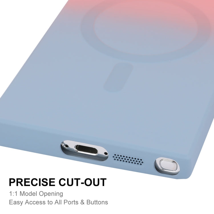 For Samsung Galaxy S24 Ultra 5G ENKAY Hat-Prince MagSafe Rainbow Gradient Silicone Phone Case with Lens Film(Pink Blue) - HoMEdemic™ 