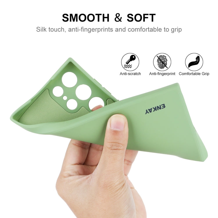 For Samsung Galaxy S24 Ultra 5G ENKAY Liquid Silicone Soft Shockproof Phone Case(Dark Green) - HoMEdemic™ 