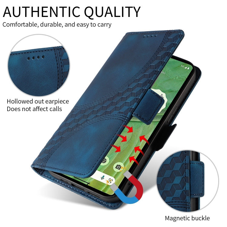 For Samsung Galaxy S24 Ultra 5G Embossed Rhombus Starry Leather Phone Case(Blue) - HoMEdemic™ 