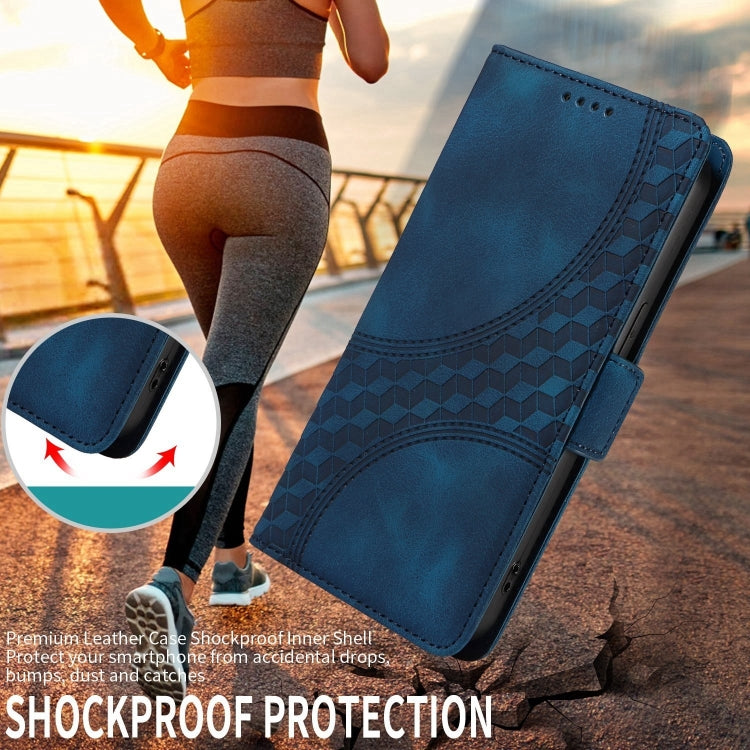 For Samsung Galaxy S24 Ultra 5G Embossed Rhombus Starry Leather Phone Case(Blue) - HoMEdemic™ 
