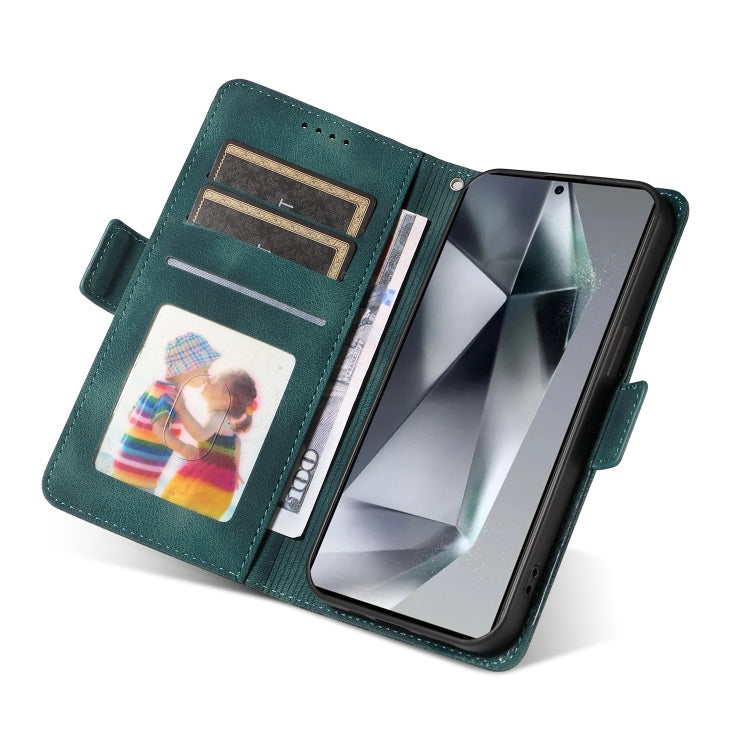 For Samsung Galaxy S24 Ultra 5G Embossed Rhombus Starry Leather Phone Case(Green) - HoMEdemic™ 