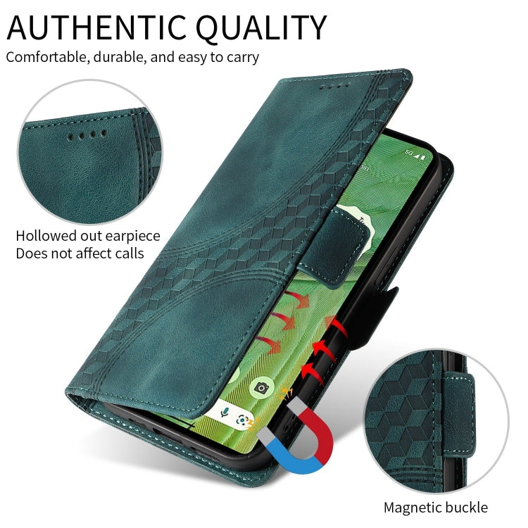 For Samsung Galaxy S24 Ultra 5G Embossed Rhombus Starry Leather Phone Case(Green) - HoMEdemic™ 