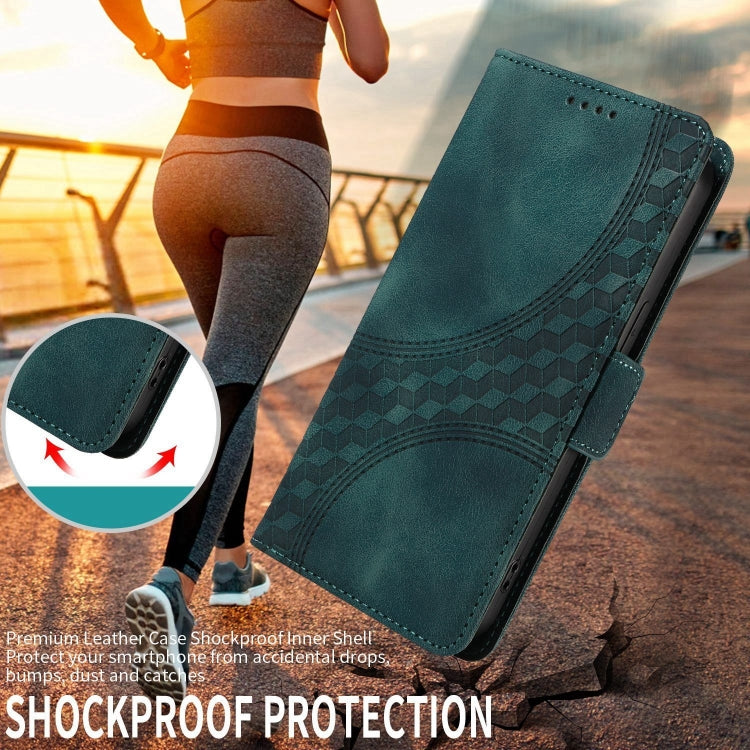 For Samsung Galaxy S24 Ultra 5G Embossed Rhombus Starry Leather Phone Case(Green) - HoMEdemic™ 