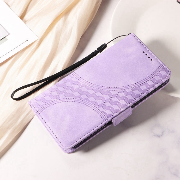 For Samsung Galaxy S24 Ultra 5G Embossed Rhombus Starry Leather Phone Case(Purple) - HoMEdemic™ 