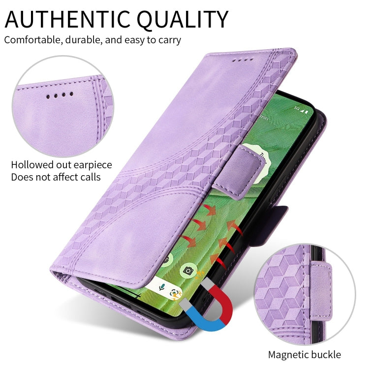 For Samsung Galaxy S24 Ultra 5G Embossed Rhombus Starry Leather Phone Case(Purple) - HoMEdemic™ 