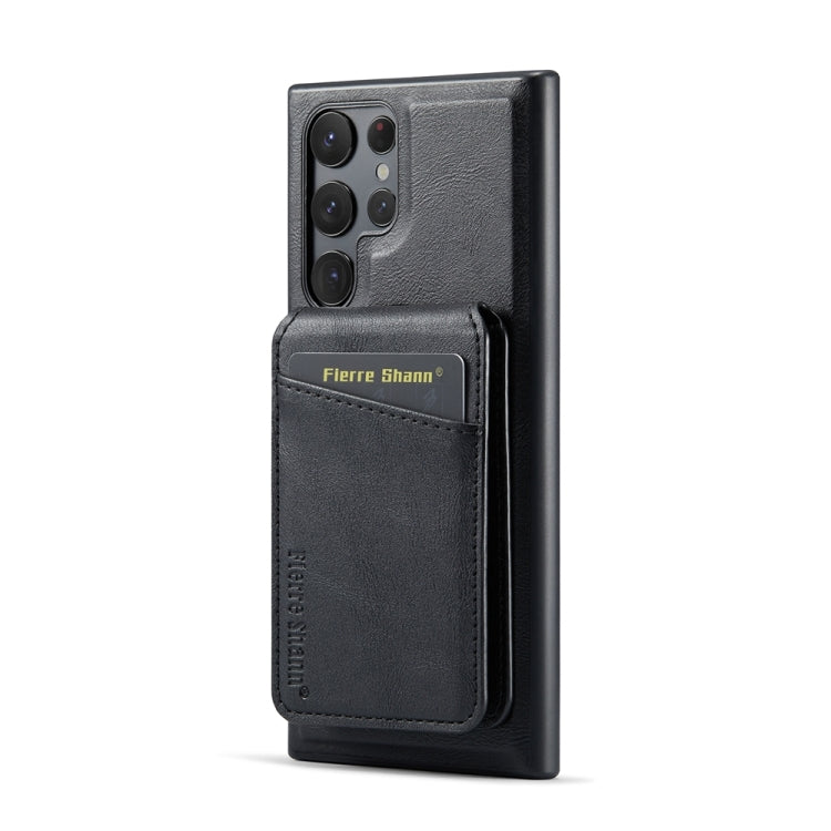 For Samsung Galaxy S24 Ultra 5G Fierre Shann Cowhide Vertical Flip Magnetic Card Holder Phone Case(Black) - HoMEdemic™ 