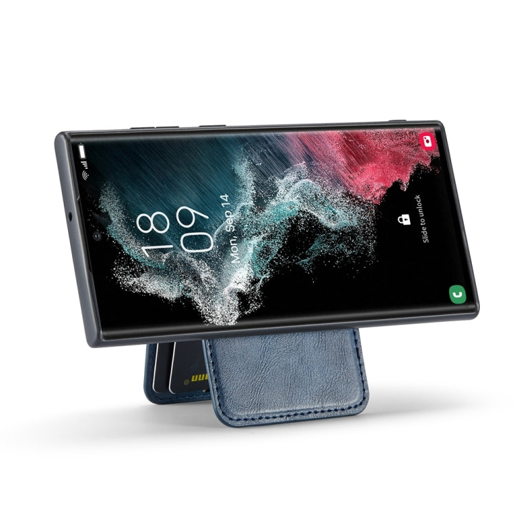 For Samsung Galaxy S24 Ultra 5G Fierre Shann Cowhide Vertical Flip Magnetic Card Holder Phone Case(Blue) - HoMEdemic™ 