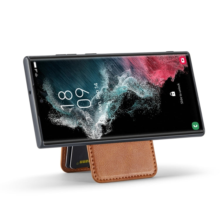 For Samsung Galaxy S24 Ultra 5G Fierre Shann Cowhide Vertical Flip Magnetic Card Holder Phone Case(Brown) - HoMEdemic™ 