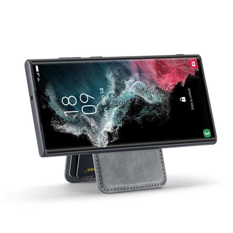 For Samsung Galaxy S24 Ultra 5G Fierre Shann Cowhide Vertical Flip Magnetic Card Holder Phone Case(Grey) - HoMEdemic™ 