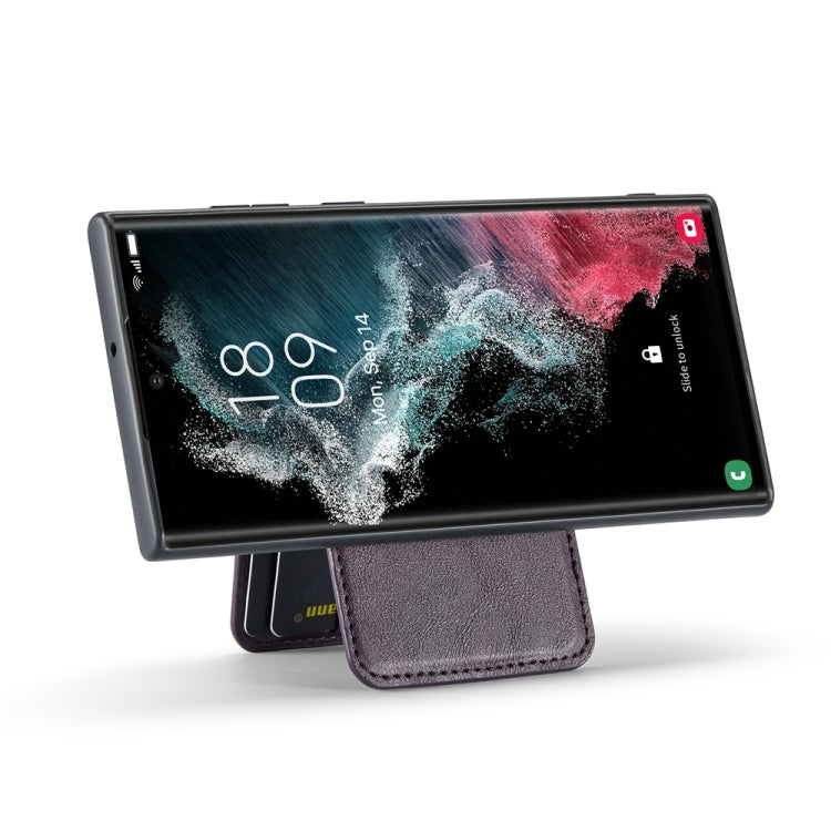 For Samsung Galaxy S24 Ultra 5G Fierre Shann Cowhide Vertical Flip Magnetic Card Holder Phone Case(Purple) - HoMEdemic™ 