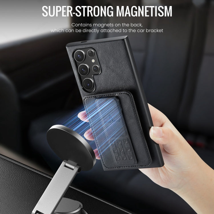 For Samsung Galaxy S24 Ultra 5G Fierre Shann Oil Wax Cow Leather Card Holder Back Phone Case(Black) - HoMEdemic™ 