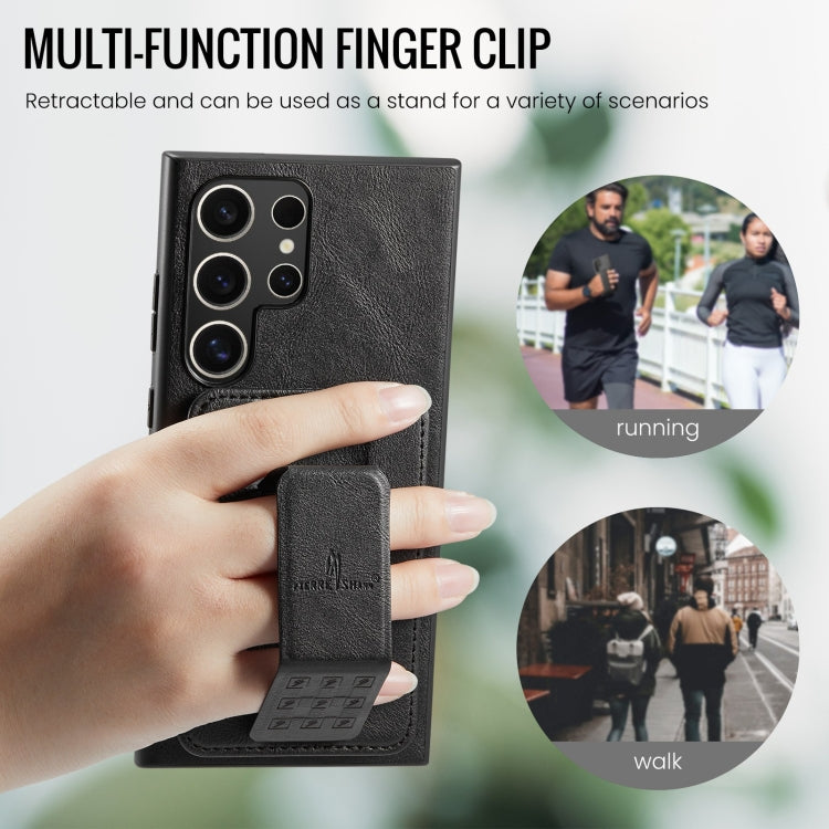 For Samsung Galaxy S24 Ultra 5G Fierre Shann Oil Wax Cow Leather Card Holder Back Phone Case(Black) - HoMEdemic™ 