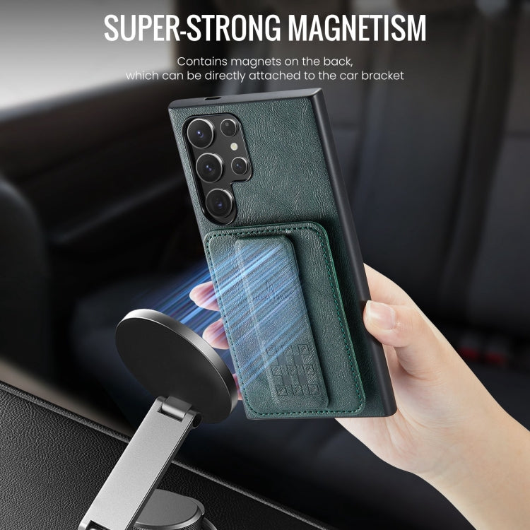 For Samsung Galaxy S24 Ultra 5G Fierre Shann Oil Wax Cow Leather Card Holder Back Phone Case(Green) - HoMEdemic™ 