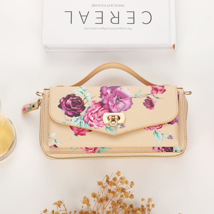 For Samsung Galaxy S24 Ultra 5G Flower Multi-functional Crossbody Zipper Wallet Leather Phone Case(Yellow) - HoMEdemic™ 