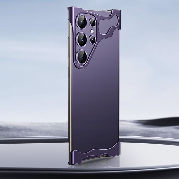 For Samsung Galaxy S24 Ultra 5G Frameless Metal Corner Pad Phone Case with Lens Film(Purple) - HoMEdemic™ 