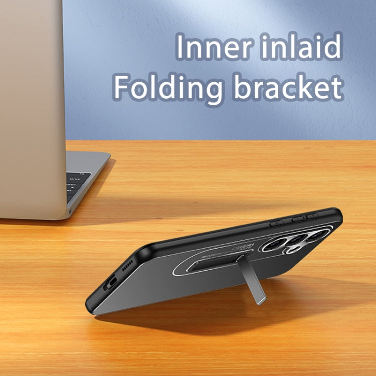 For Samsung Galaxy S24 Ultra 5G Frosted Metal Hybrid TPU Holder Phone Case(Silver) - HoMEdemic™ 