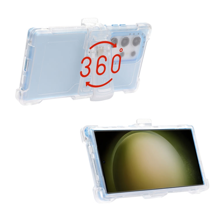 For Samsung Galaxy S24 Ultra 5G Frosted PC+TPU Phone Case with Back Clip(Sky Blue) - HoMEdemic™ 