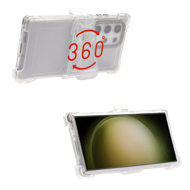 For Samsung Galaxy S24 Ultra 5G Frosted PC+TPU Phone Case with Back Clip(Transparent Black) - HoMEdemic™ 