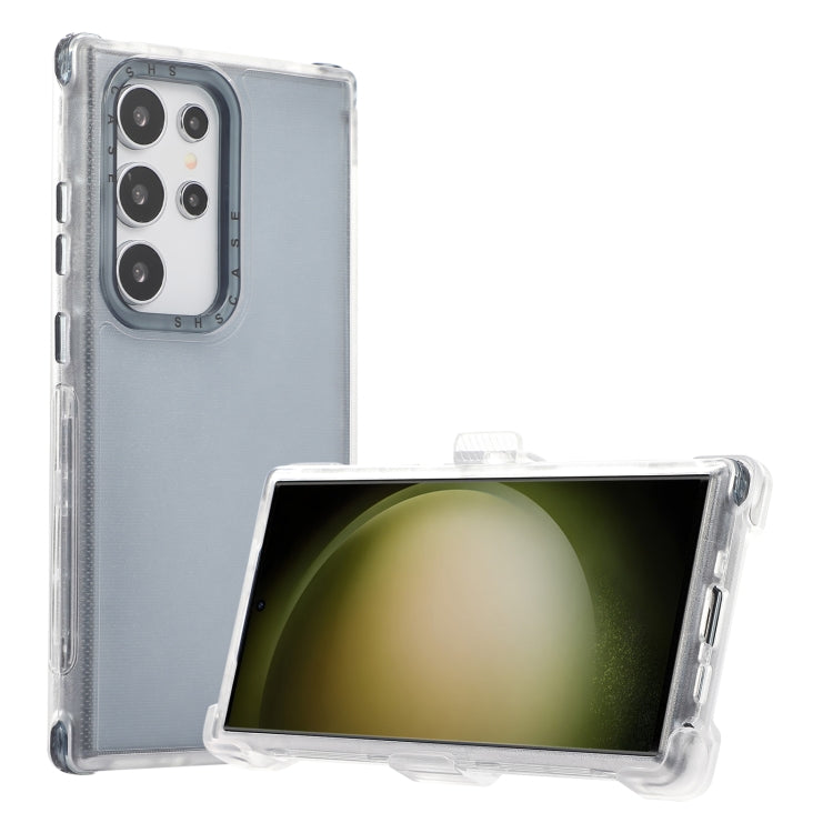 For Samsung Galaxy S24 Ultra 5G Frosted PC+TPU Phone Case with Back Clip(Transparent Blue) - HoMEdemic™ 