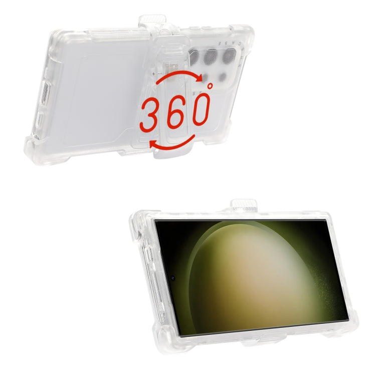 For Samsung Galaxy S24 Ultra 5G Frosted PC+TPU Phone Case with Back Clip(White) - HoMEdemic™ 