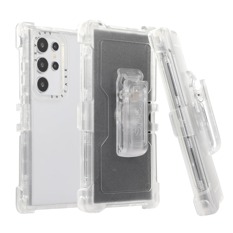For Samsung Galaxy S24 Ultra 5G Frosted PC+TPU Phone Case with Back Clip(White) - HoMEdemic™ 