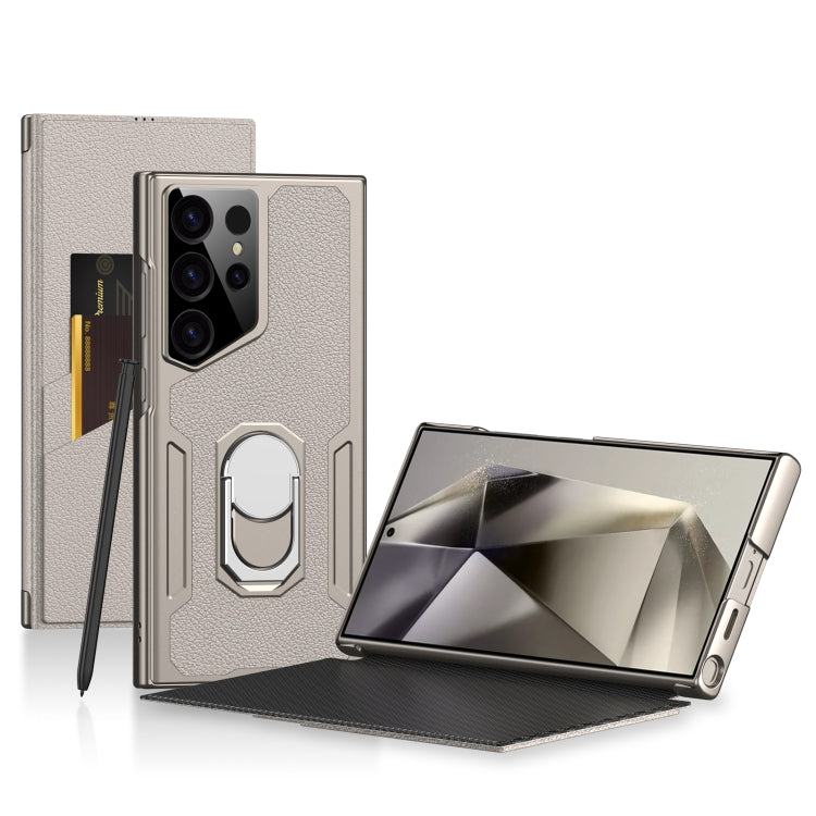 For Samsung Galaxy S24 Ultra 5G GKK Armor Flip Leather Phone Case, Without Pen(Gold) - HoMEdemic™ 
