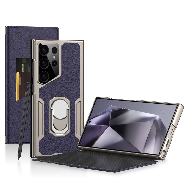 For Samsung Galaxy S24 Ultra 5G GKK Armor Flip Leather Phone Case, Without Pen(Purple) - HoMEdemic™ 