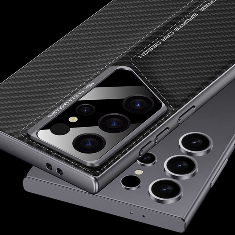 For Samsung Galaxy S24 Ultra 5G GKK Blade Ultra-thin Leather Full Coverage Phone Case(Carbon Fibre) - HoMEdemic™ 