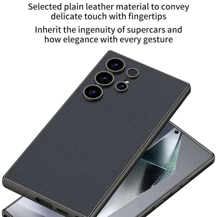For Samsung Galaxy S24 Ultra 5G GKK Metal Paint Skin Feel Leather Full Coverage Phone Case(Grey) - HoMEdemic™ 