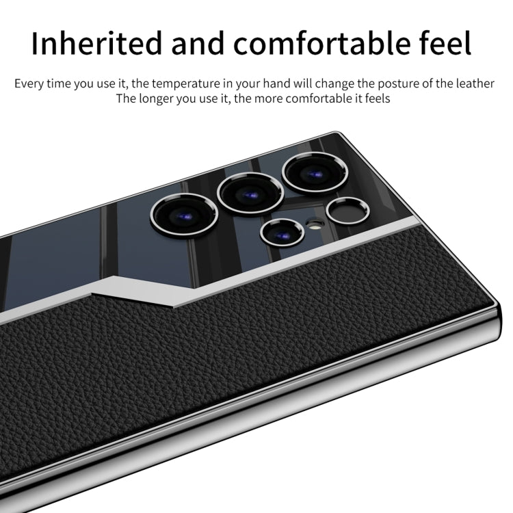 For Samsung Galaxy S24 Ultra 5G GKK Plating TPU + Leather Supercar Full Coverage Phone Case(Grey) - HoMEdemic™ 