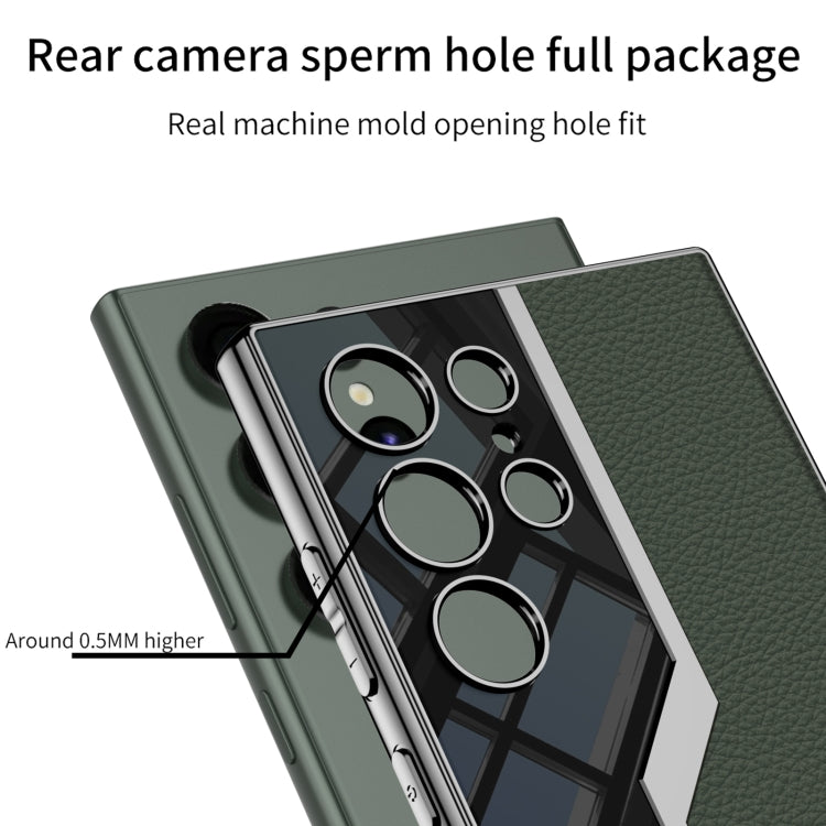 For Samsung Galaxy S24 Ultra 5G GKK Plating TPU + Leather Supercar Full Coverage Phone Case(Grey) - HoMEdemic™ 
