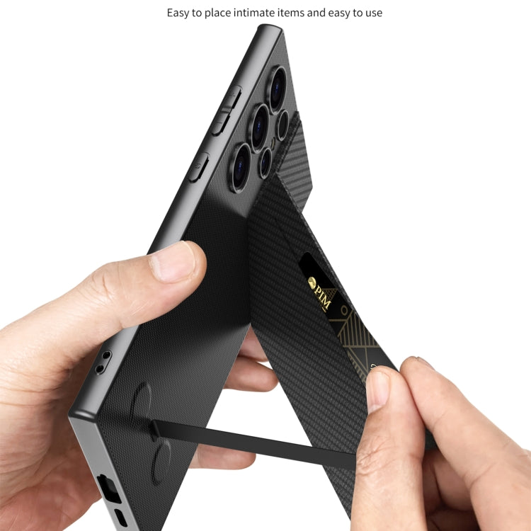 For Samsung Galaxy S24 Ultra 5G GKK Rotor Bracket Recessed Card Bag Full Coverage Phone Case(Black) - HoMEdemic™ 