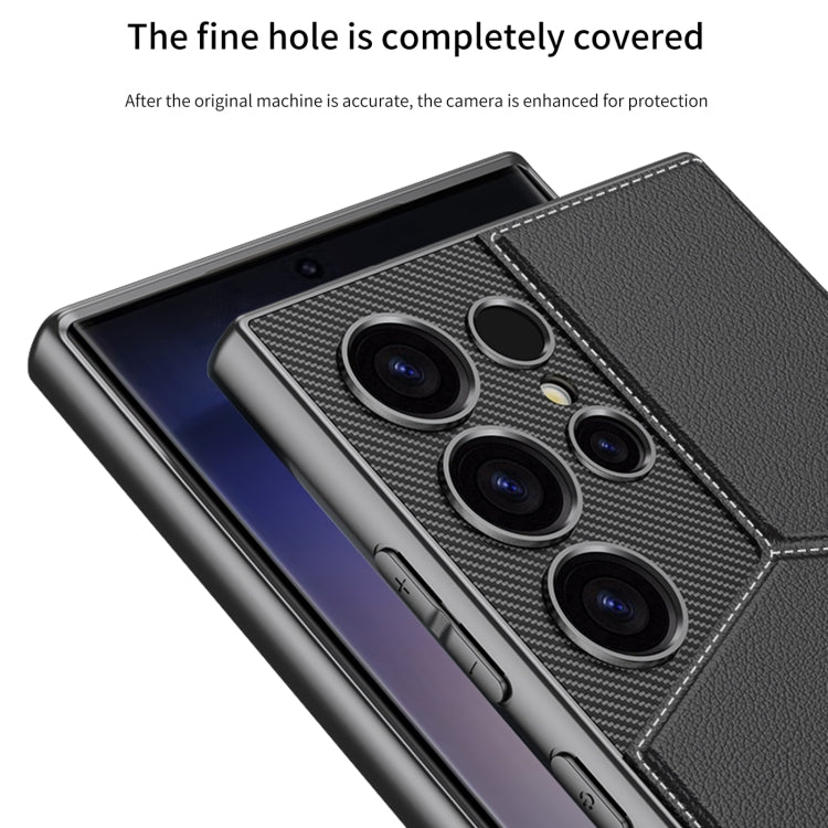 For Samsung Galaxy S24 Ultra 5G GKK Rotor Bracket Recessed Card Bag Full Coverage Phone Case(Carbon Fibre Texture) - HoMEdemic™ 