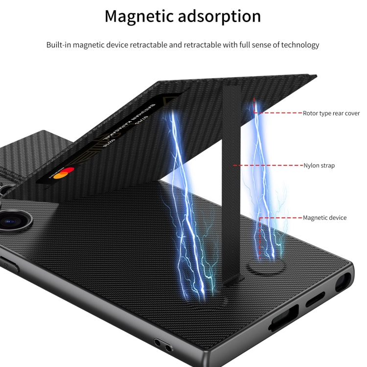 For Samsung Galaxy S24 Ultra 5G GKK Rotor Bracket Recessed Card Bag Full Coverage Phone Case(Grey) - HoMEdemic™ 