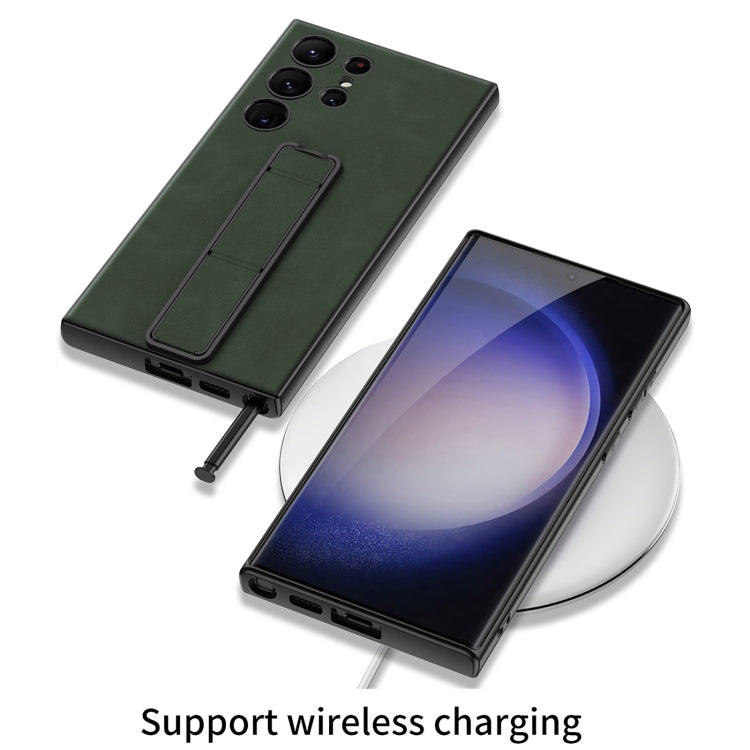 For Samsung Galaxy S24 Ultra 5G GKK Skin Feel Frosted Leather Fold Holder Phone Case(Green) - HoMEdemic™ 