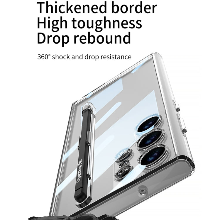 For Samsung Galaxy S24 Ultra 5G GKK Space Frame Transparent PC + TPU Phone Case with Pen(Transparent Green) - HoMEdemic™ 