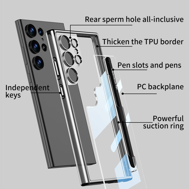 For Samsung Galaxy S24 Ultra 5G GKK Space Frame Transparent PC + TPU Phone Case with Pen(Transparent) - HoMEdemic™ 
