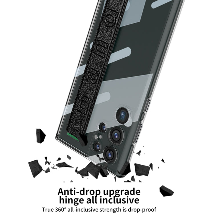 For Samsung Galaxy S24 Ultra 5G GKK Space Frame Transparent PC + TPU Phone Case with Wrist Strap(Black) - HoMEdemic™ 