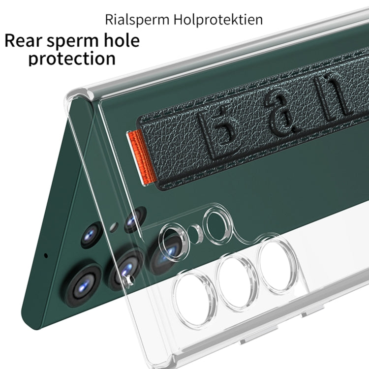 For Samsung Galaxy S24 Ultra 5G GKK Space Frame Transparent PC + TPU Phone Case with Wrist Strap(White) - HoMEdemic™ 