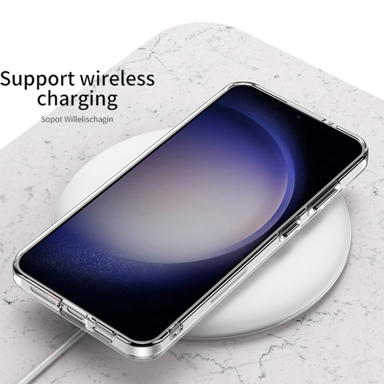 For Samsung Galaxy S24 Ultra 5G GKK Space Frame Transparent PC + TPU Phone Case with Wrist Strap(White) - HoMEdemic™ 