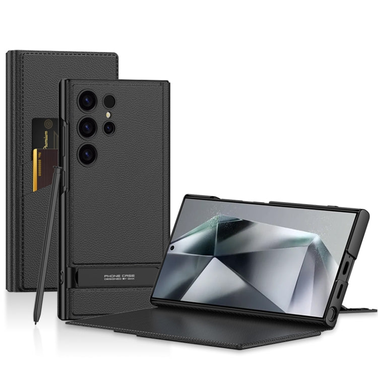For Samsung Galaxy S24 Ultra 5G GKK Triumph Ultra-Thin Flip Leather Case without Pen(Black) - HoMEdemic™ 
